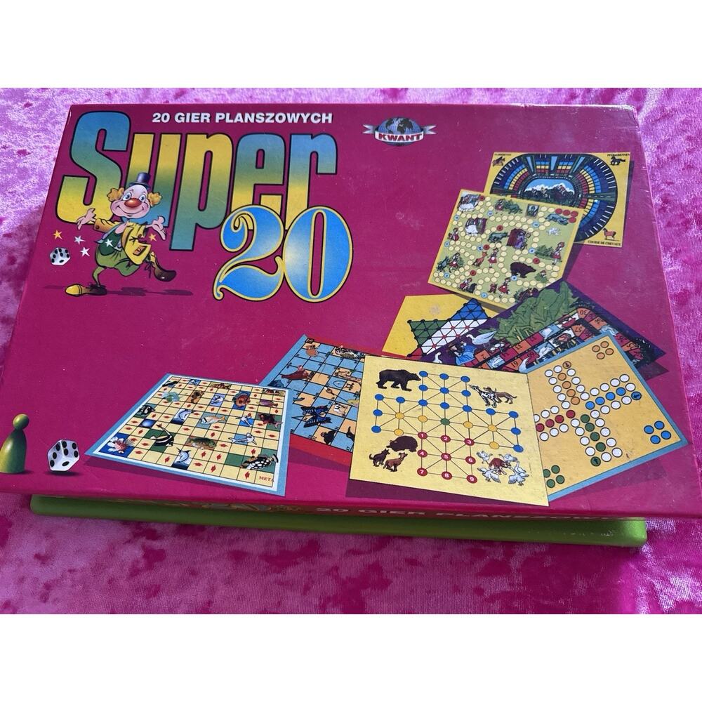 Super 20 Board Game Set Kwant Polish Snakes and Ladders Ludo
